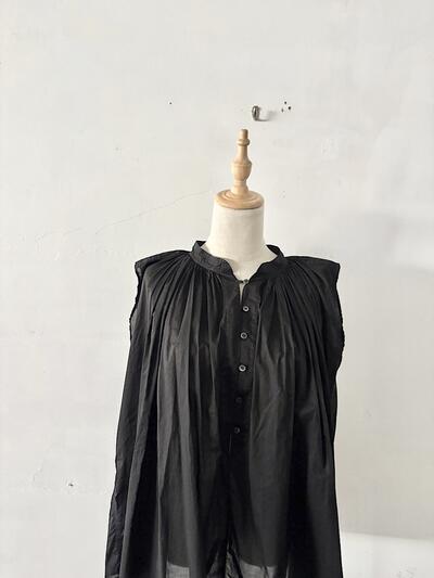 【美品】SP エシュペー　コットン ブラウス 黒 画像2