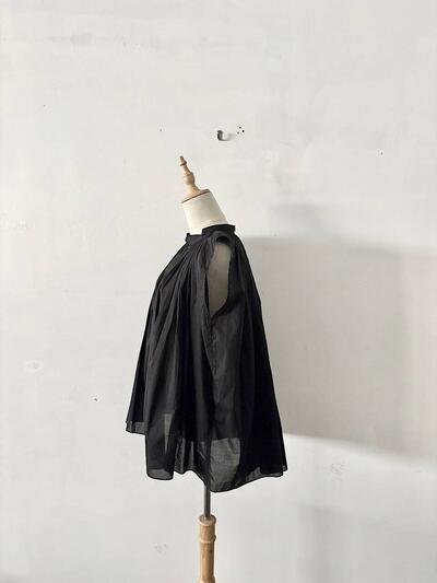 【美品】SP エシュペー　コットン ブラウス 黒 画像4