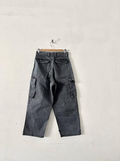 【美品】OUTIL ウティ ヘンプ混 カーゴパンツ チャコールグレー 00 画像4