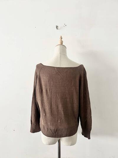 【未使用】LISETTE リネン ニット カーディガン プリセ マロン 画像5
