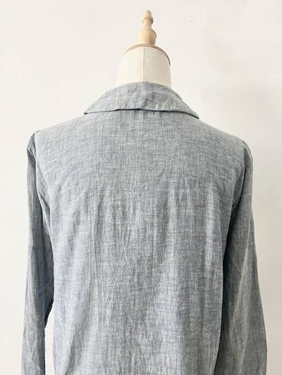 【美品】45R コットン シャツ ライトブルー ネイビー 画像7