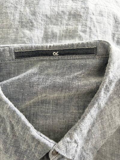 【美品】45R コットン シャツ ライトブルー ネイビー 画像8