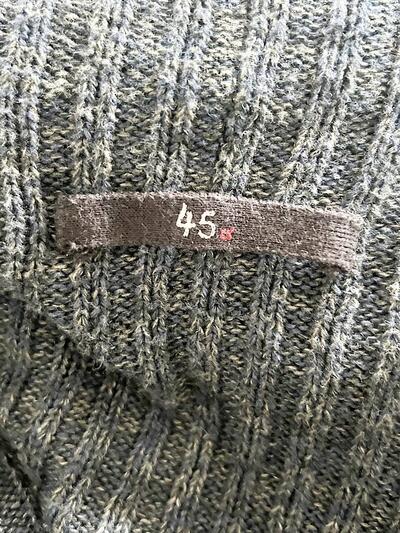 【美品】45R コットン ケーブル リブ ニット ボレロ カーディガン ネイビー 画像8