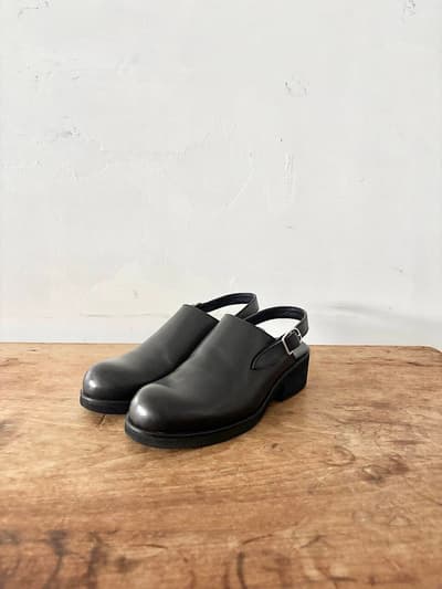 【美品】BEAUTIFUL SHOES　TOSHINOSUKE　TAKEGAHARA　SINGLE-BELT CLOGS BLACK 　23cm 画像1