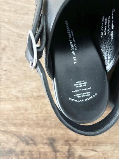 【美品】BEAUTIFUL SHOES　TOSHINOSUKE　TAKEGAHARA　SINGLE-BELT CLOGS BLACK 　23cm 画像6