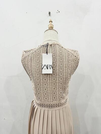 【未使用】ZARA レース切替プリーツワンピース 画像8