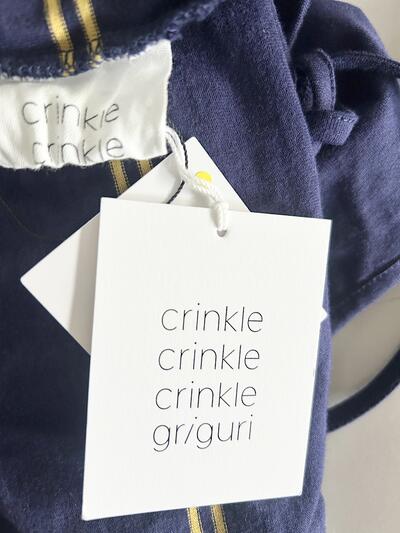 【未使用】crinkle crinkle crinkle コットン フリル ショート ビスチェ ネイビー 画像9