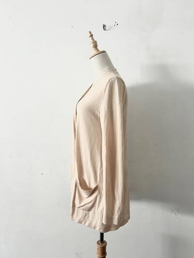 FOXEY ウール ロング カーディガン ピンクベージュ 画像6