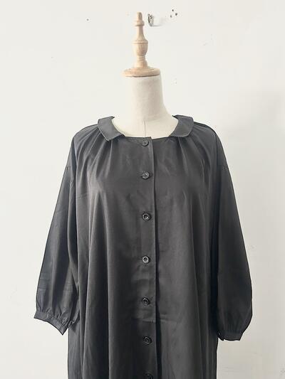 【美品】ina テンセル コットン ギャザー シャツ ワンピース 画像2