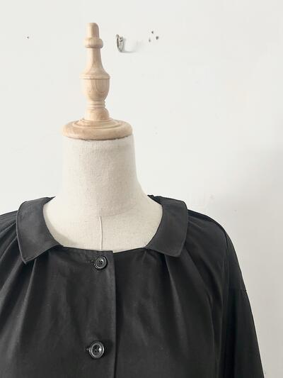 【美品】ina テンセル コットン ギャザー シャツ ワンピース 画像3