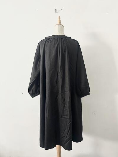 【美品】ina テンセル コットン ギャザー シャツ ワンピース 画像7