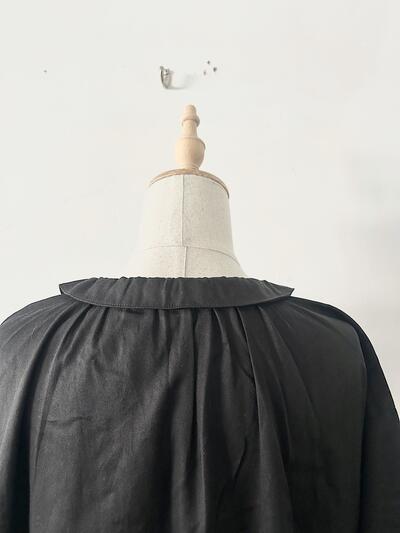 【美品】ina テンセル コットン ギャザー シャツ ワンピース 画像8