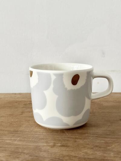 【未使用】marimekko　UNIKKO KAHVIKUPPI　グレー　ゴールド　マグカップ　 画像2