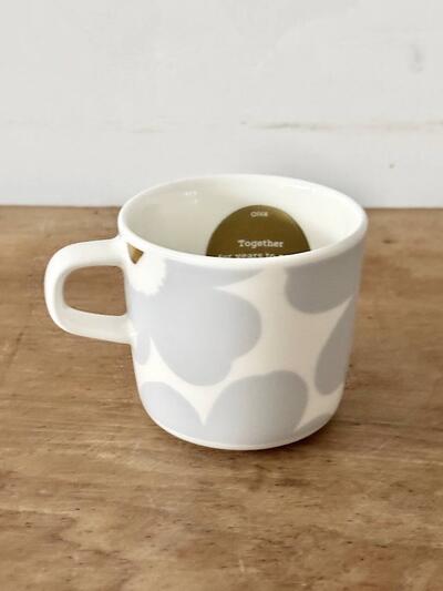 【未使用】marimekko　UNIKKO KAHVIKUPPI　グレー　ゴールド　マグカップ　 画像3