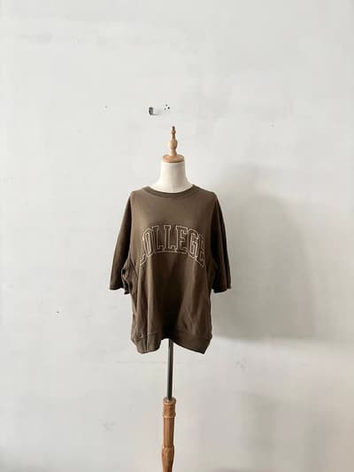 サンカ Sanca カレッジロゴ カットソー Tシャツ オリーブ カーキ 日本製 画像1