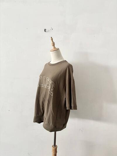 サンカ Sanca カレッジロゴ カットソー Tシャツ オリーブ カーキ 日本製 画像3