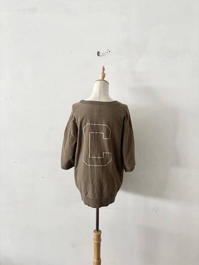 サンカ Sanca カレッジロゴ カットソー Tシャツ オリーブ カーキ 日本製 画像5