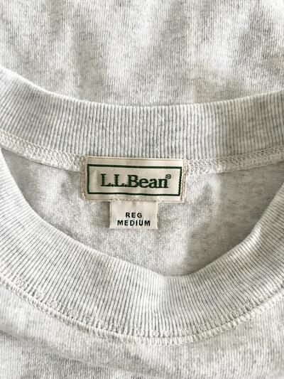 【美品】L.L.Bean ワンポイント刺繍ロゴ Tシャツ ライトグレー M 画像7