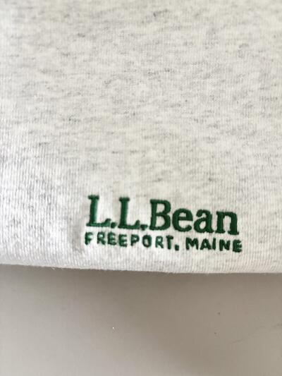 【美品】L.L.Bean ワンポイント刺繍ロゴ Tシャツ ライトグレー M 画像8