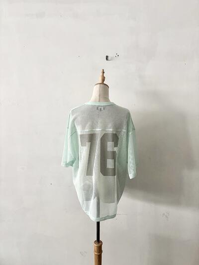 【美品】ビームス BEAMS メッシュ ナンバリング ゲームシャツ ミントグリーン M 画像5