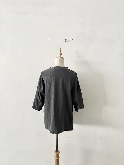 【MidiUmi】ダークブルー Tシャツ コットン100% カジュアル レディース Fサイズ 画像5