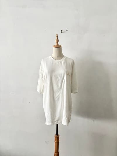 GRAMICCI  ホワイト Tシャツ ポケット付き コットン100% レディース Mサイズ 画像1