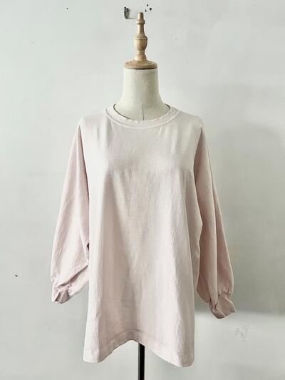 YLEVE バルーンスリーブ ロングTシャツ ピンク 画像2