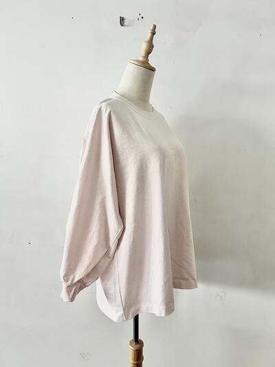 YLEVE バルーンスリーブ ロングTシャツ ピンク 画像5