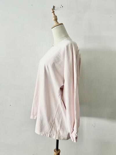 YLEVE バルーンスリーブ ロングTシャツ ピンク 画像6