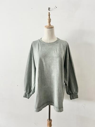 YLEVE バルーンスリーブ ロングTシャツ よもぎ 画像2