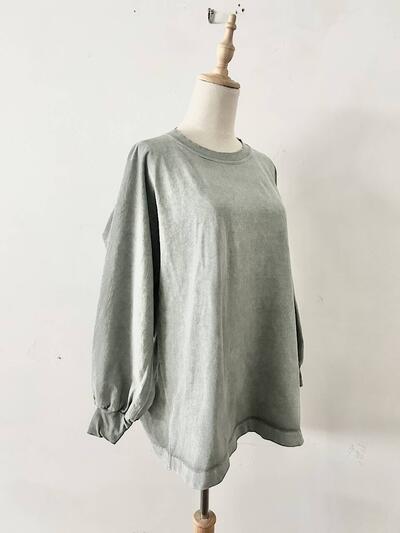 YLEVE バルーンスリーブ ロングTシャツ よもぎ 画像4