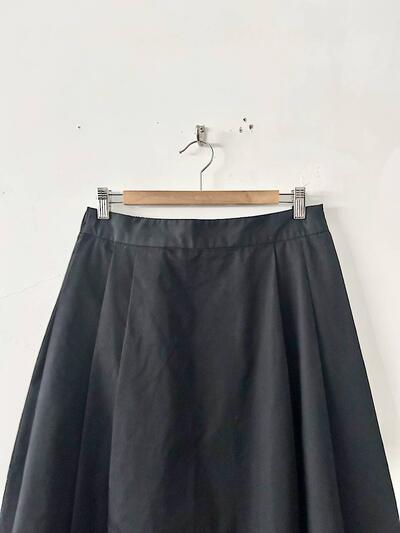 MUJI フレア スカート ロング ブラック 画像2