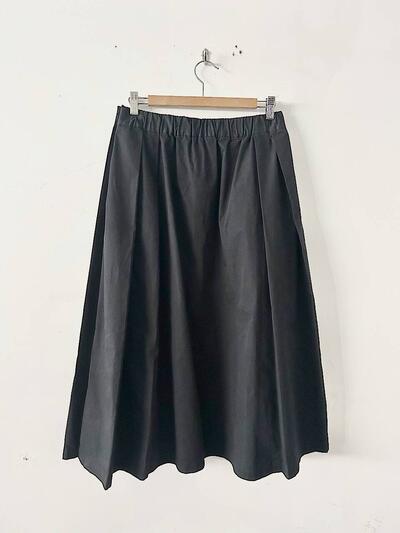 MUJI フレア スカート ロング ブラック 画像4