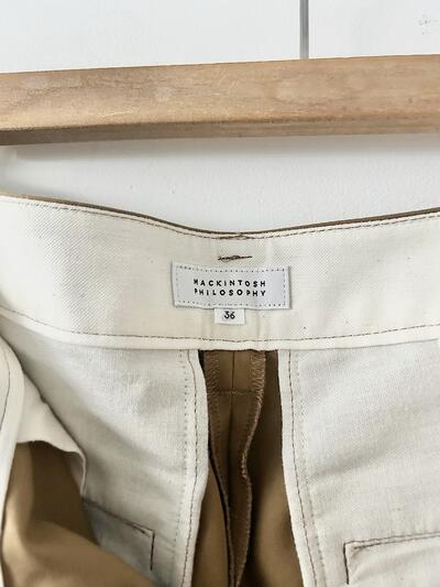 【美品】MACKINTOSH PHILOSOPHY コットン タック テーパード パンツ ベージュ 画像5