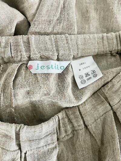 jestilo リネン イージー テーパード パンツ ベージュ 画像7