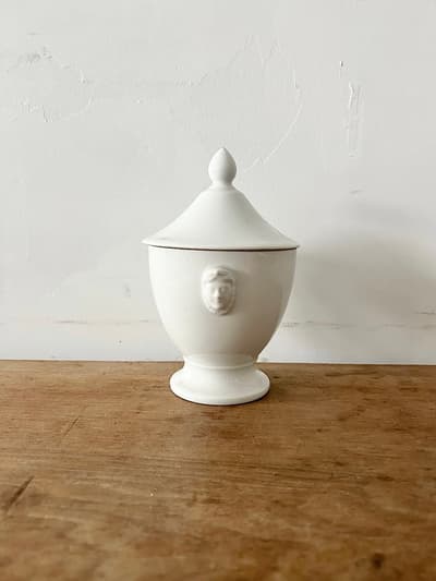 フランスアンティーク　陶器シュガーポット　シュクリエ　スーピエール 画像1