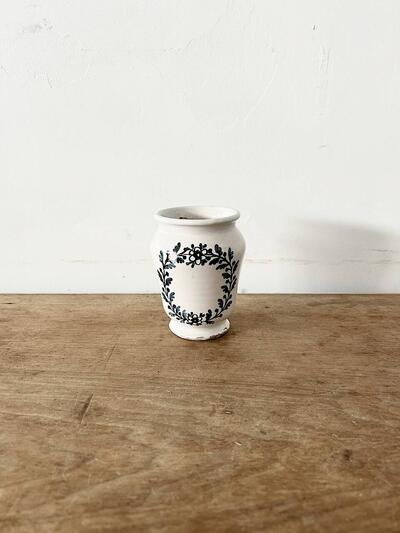 フランス アンティーク 陶器ポット 花柄 画像2
