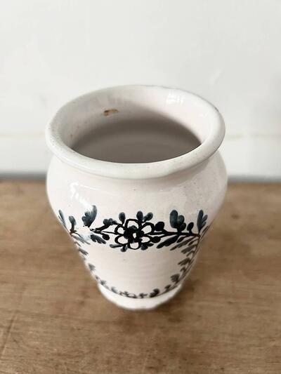フランス アンティーク 陶器ポット 花柄 画像3