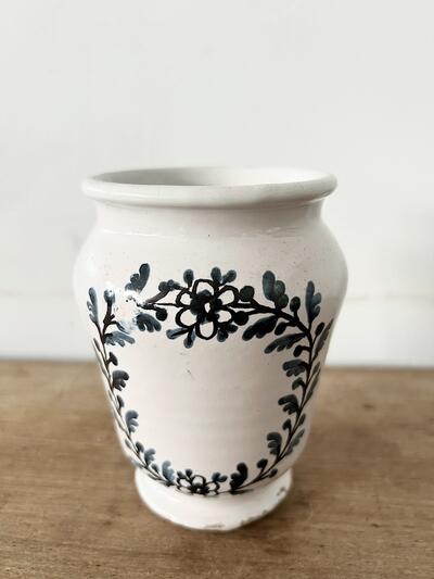 フランス アンティーク 陶器ポット 花柄 画像4