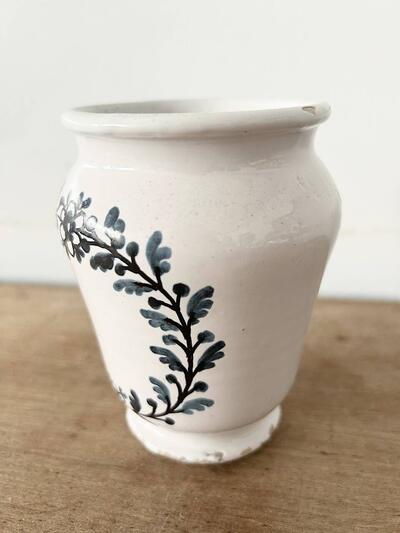 フランス アンティーク 陶器ポット 花柄 画像5