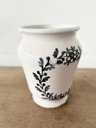 フランス アンティーク 陶器ポット 花柄 画像6