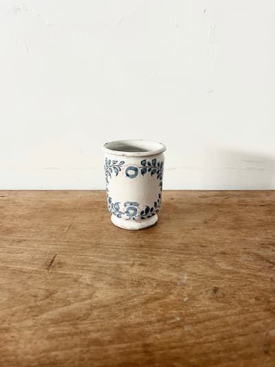 フランス アンティーク 陶器ポット　植物柄 画像1