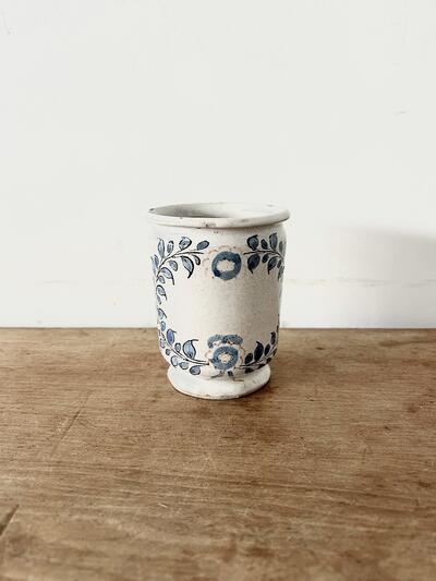 フランス アンティーク 陶器ポット　植物柄 画像2