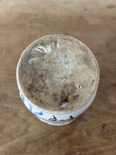 フランス アンティーク 陶器ポット　植物柄 画像7