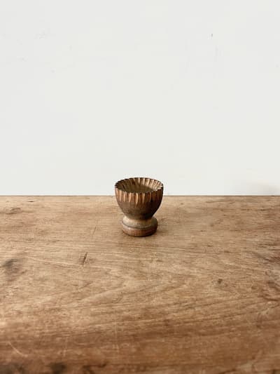フランスアンティーク　木製エッグカップ　キャンドルホルダー 画像1