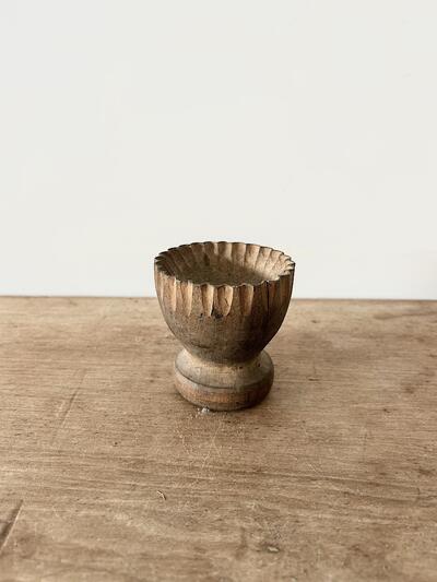フランスアンティーク　木製エッグカップ　キャンドルホルダー 画像2
