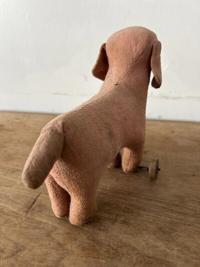 ヴィンテージ 車輪付き 犬 ぬいぐるみ 画像5
