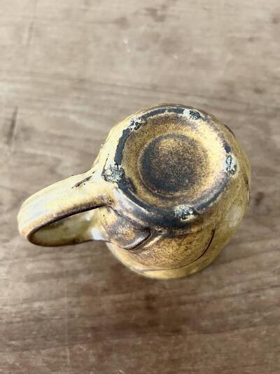 【美品】安倍太一 シノギ マグカップ 陶器 黄釉 画像8