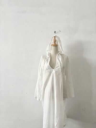 JOURNAL STANDARD relume　フード付きワンピース 白 麻混 F 画像2