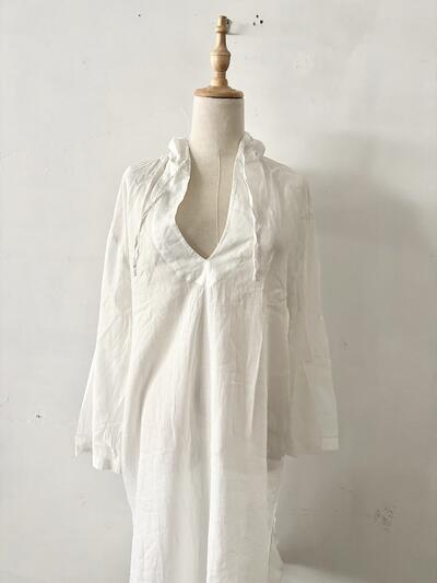 JOURNAL STANDARD relume　フード付きワンピース 白 麻混 F 画像4